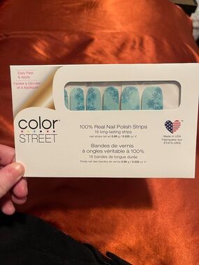 Color Street Blue Glitter Snowflake Nail Strips